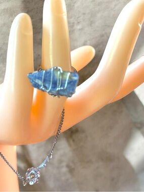 Handmade Blue Kyanite Wire Wrapped Ring